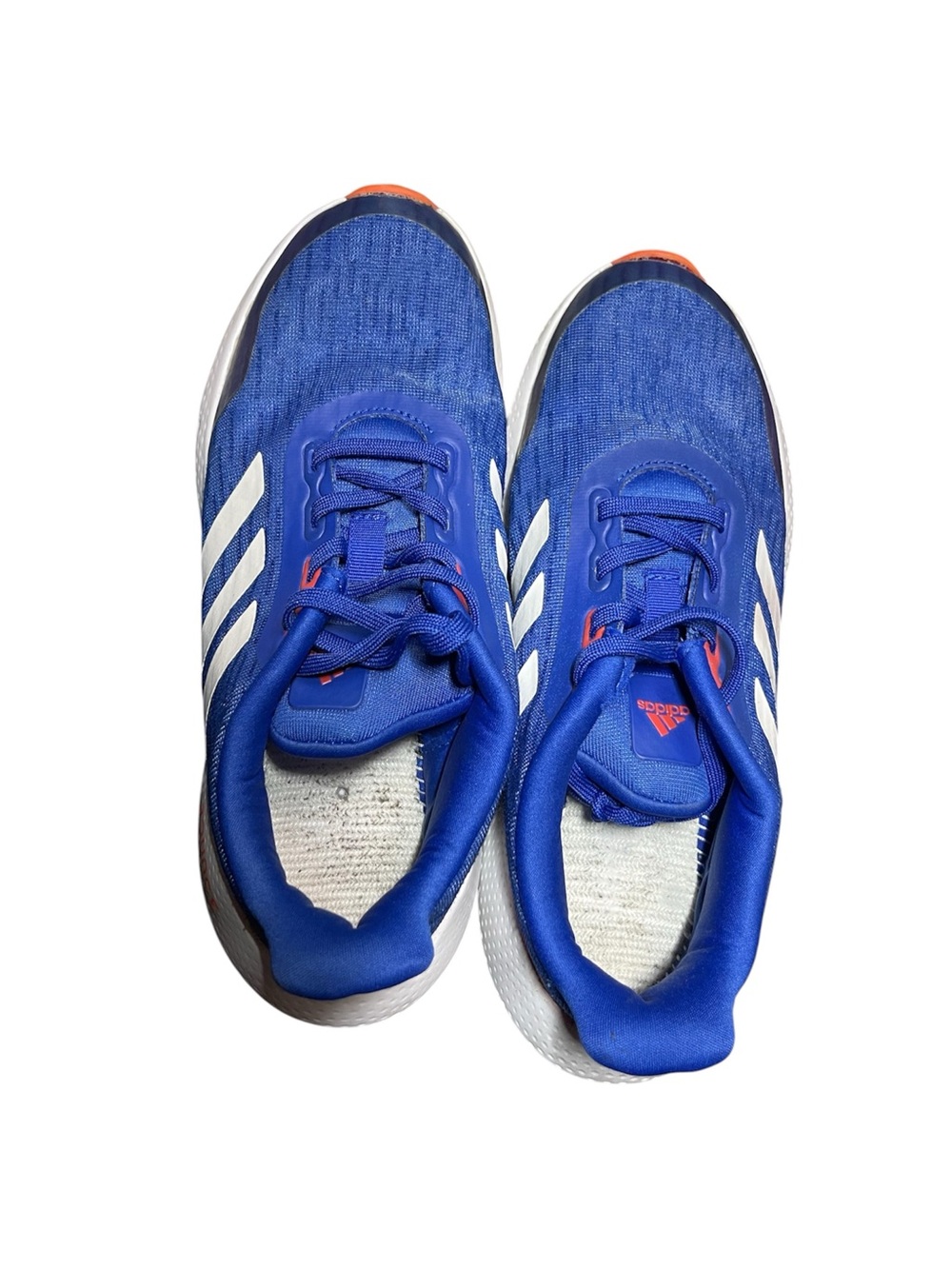 adidas Men Blue Running Sneakers with White Stripes and Orange Accents - Picture 5 of 5